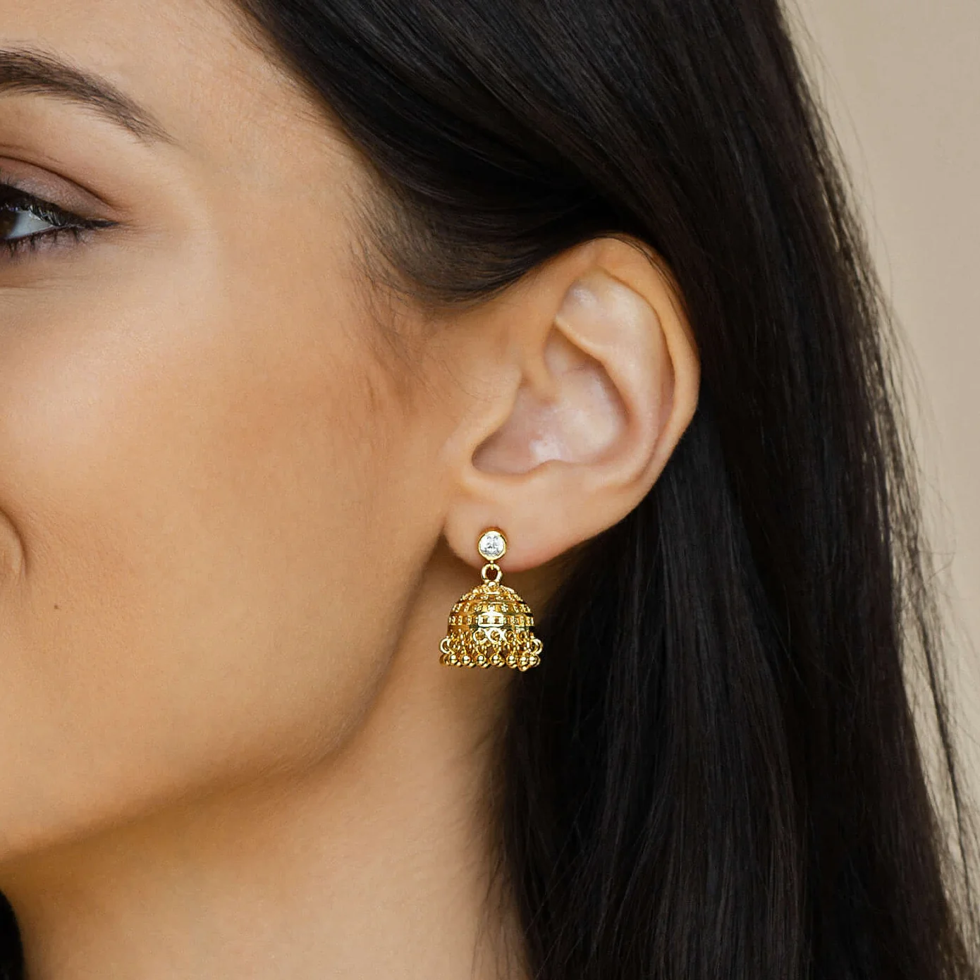 Baby Jhumka Stone Stud - Image 4