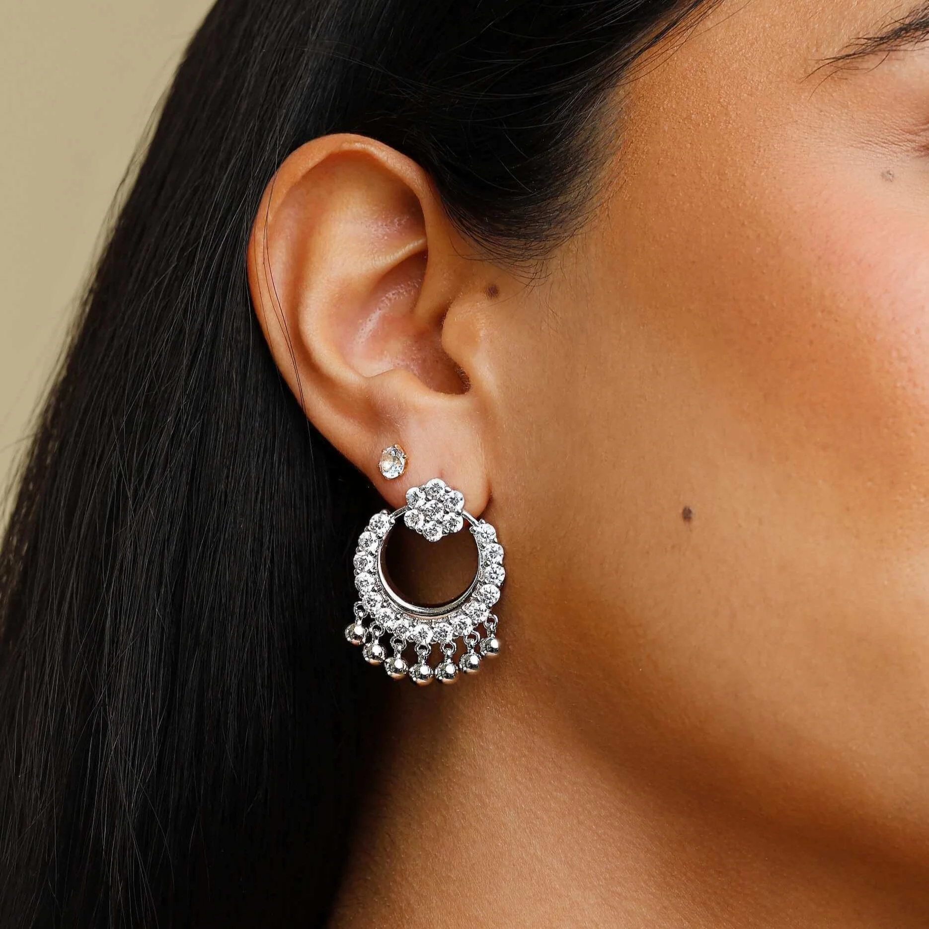 Baby Stone Chandbali Earrings - Image 6