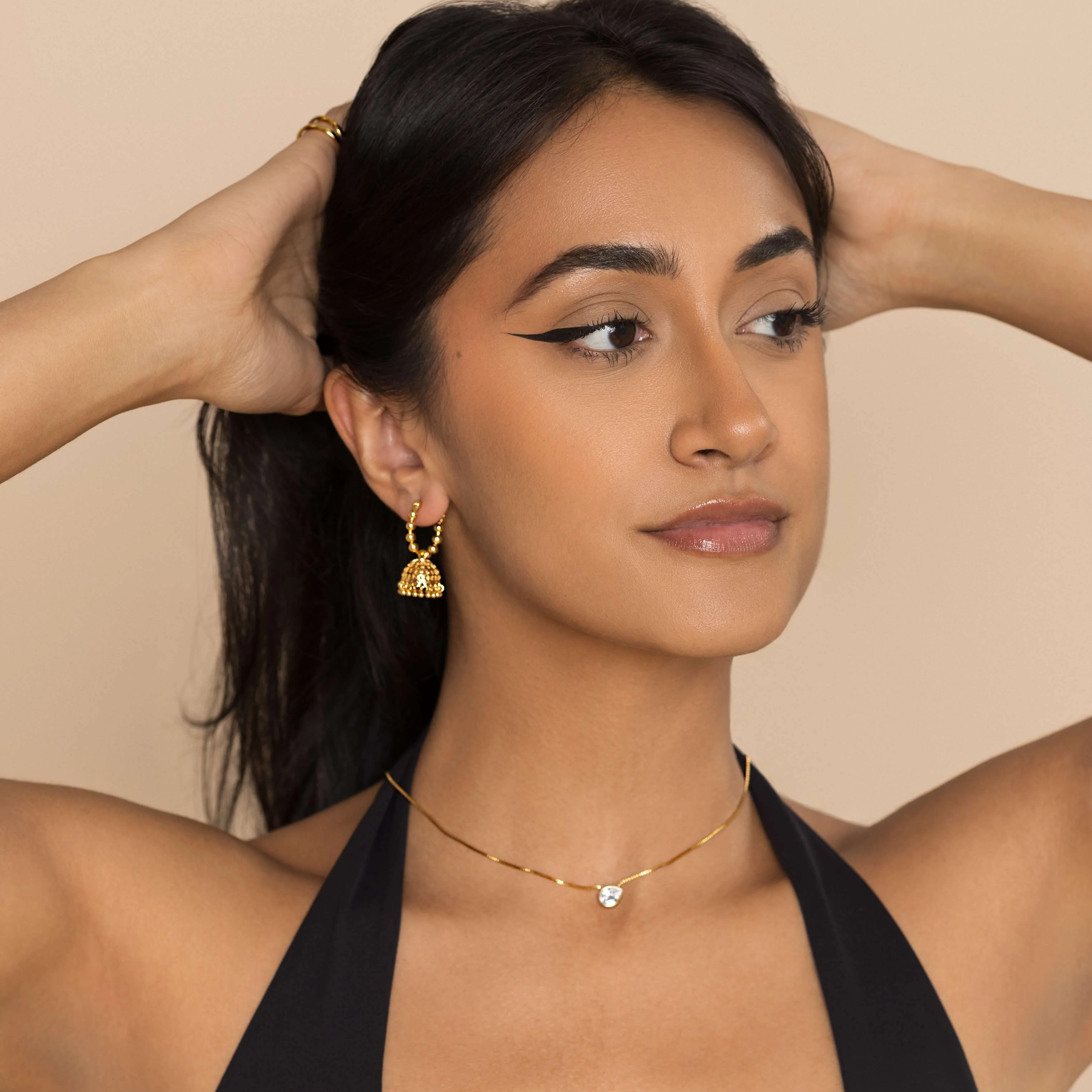 Beaded Baby Jhumka Hoops - Image 4