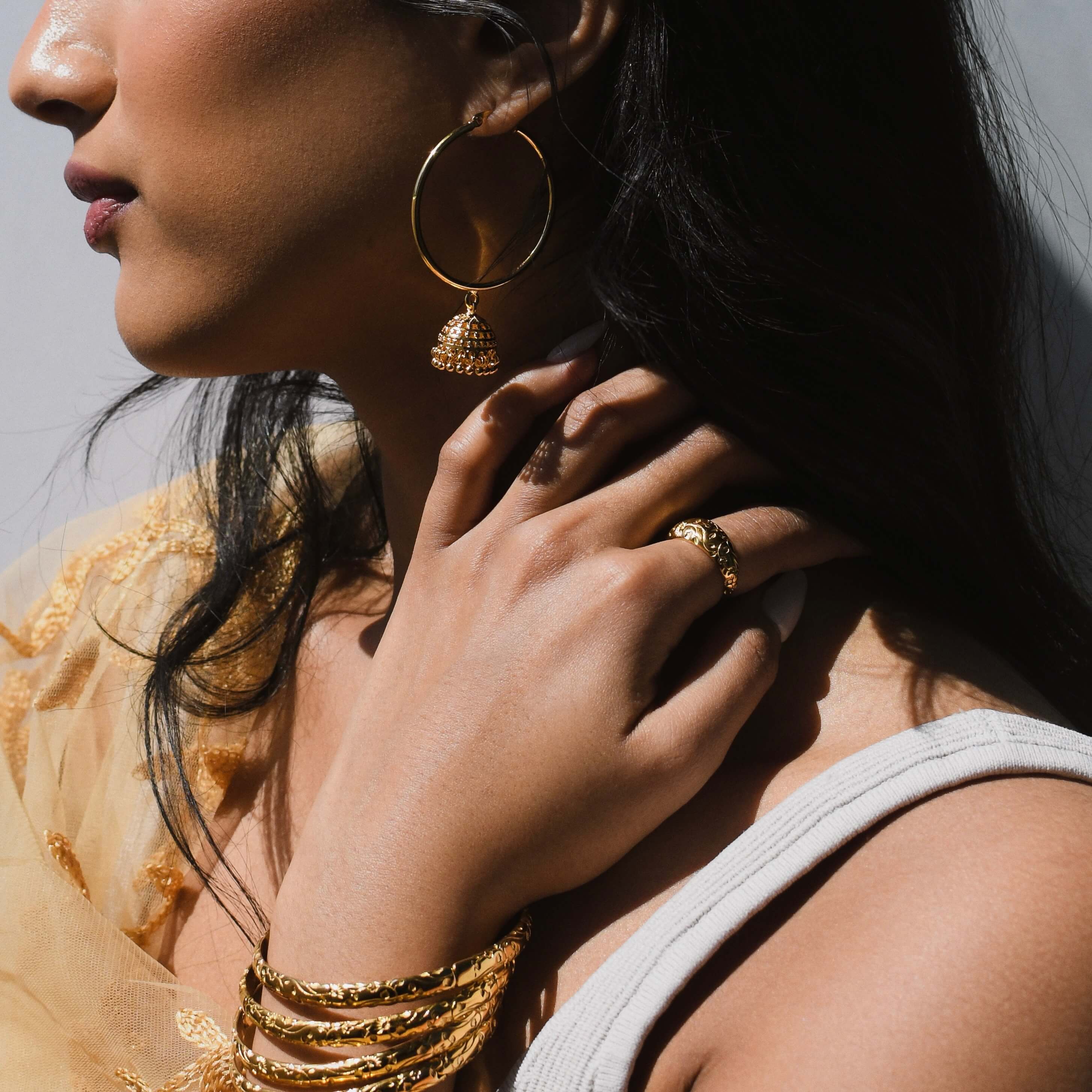 Hoop Jhumka Earrings - Image 4