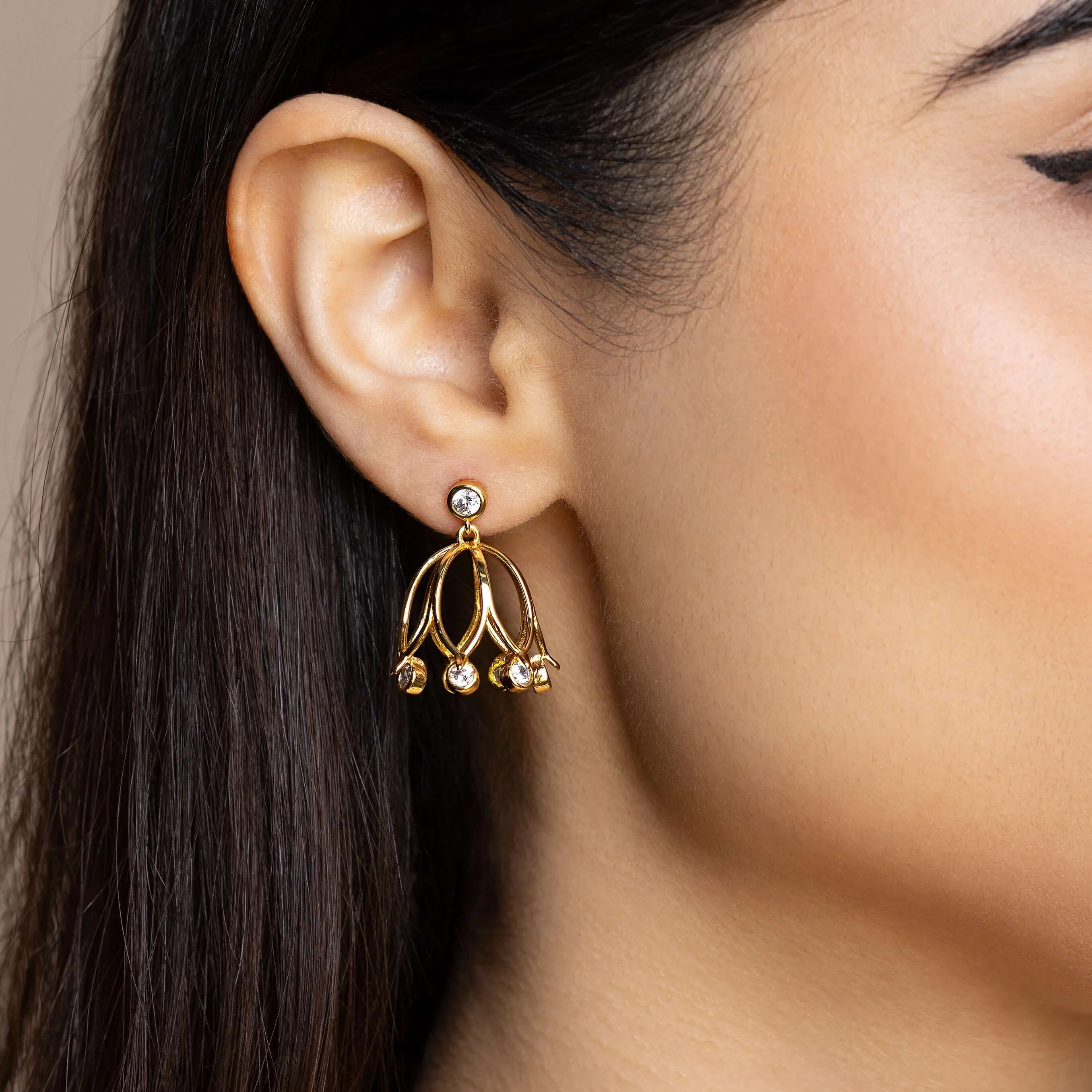 Kusum Stone Jhumka Earrings - Image 3