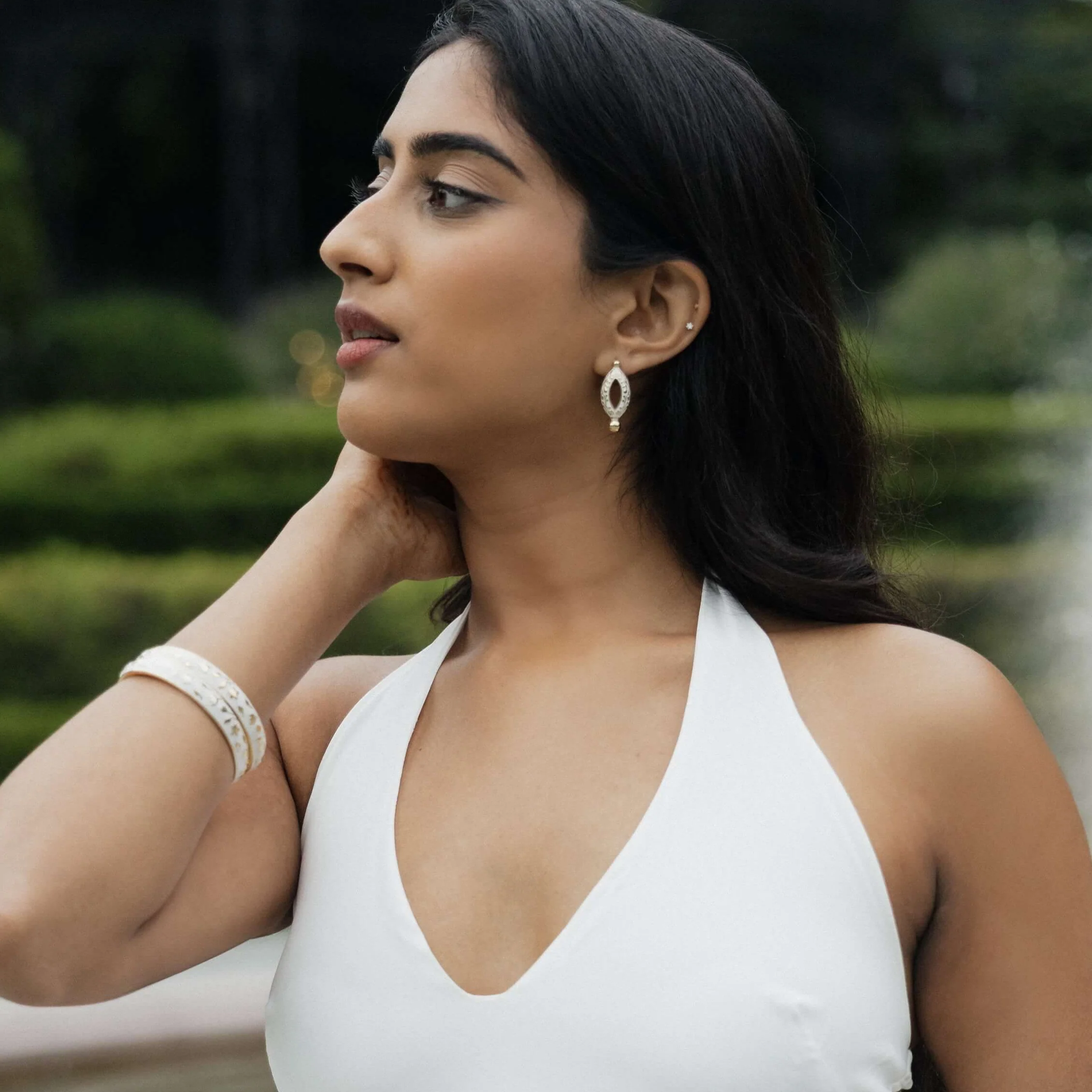 Meena Marquise Earrings - Ivory - Image 6