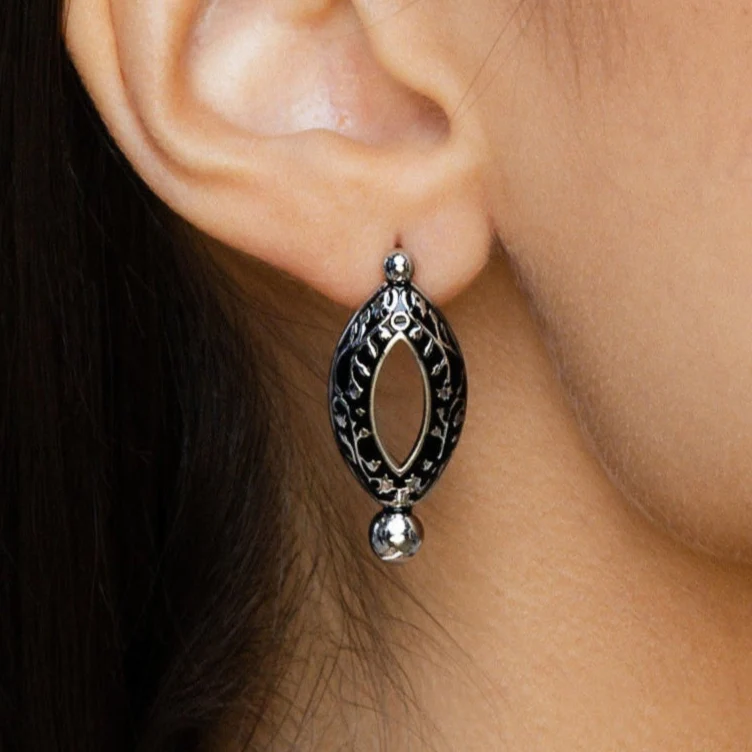 Meena Marquise Earrings- Noir - Image 5