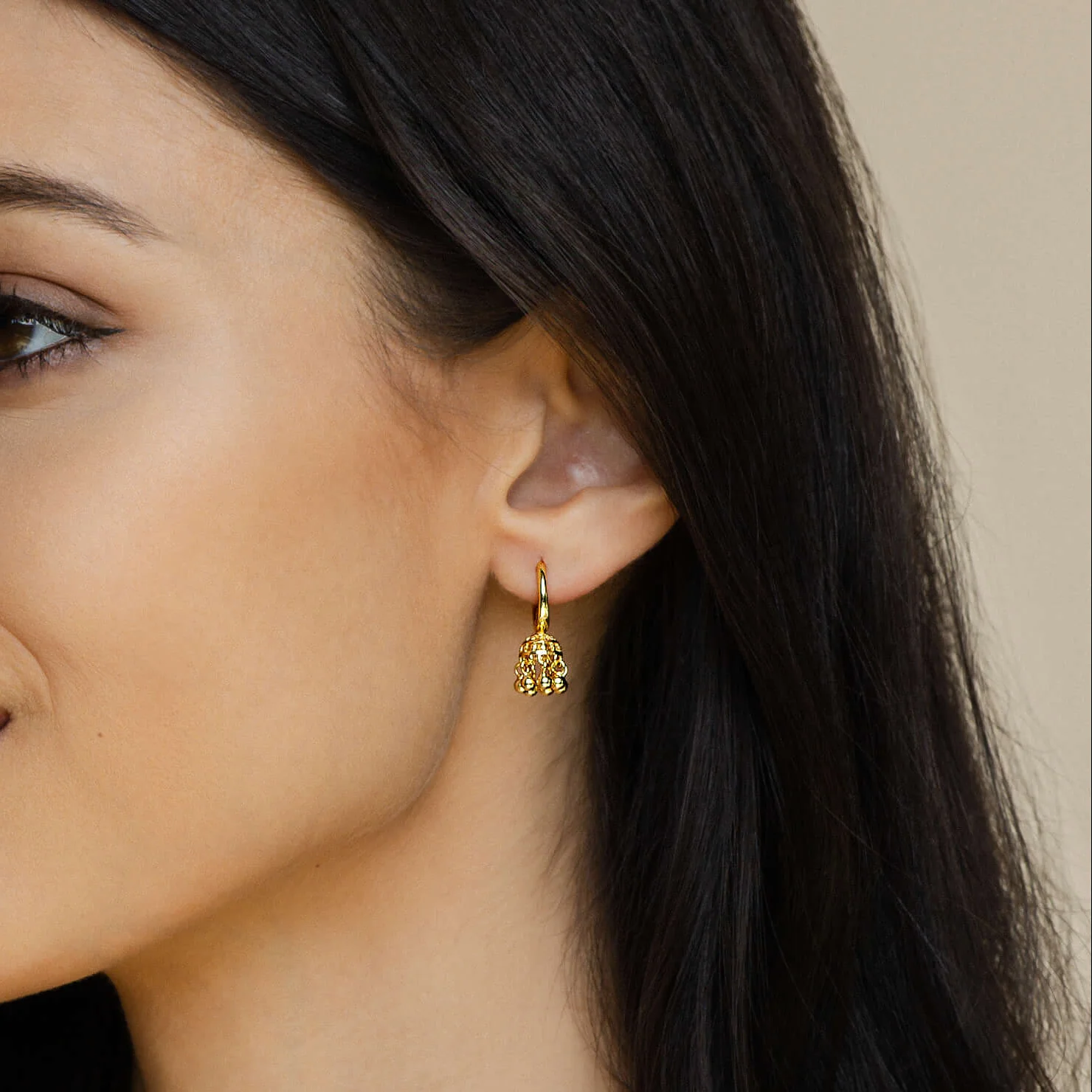 Micro Jhumka Huggie Earrings - Image 3