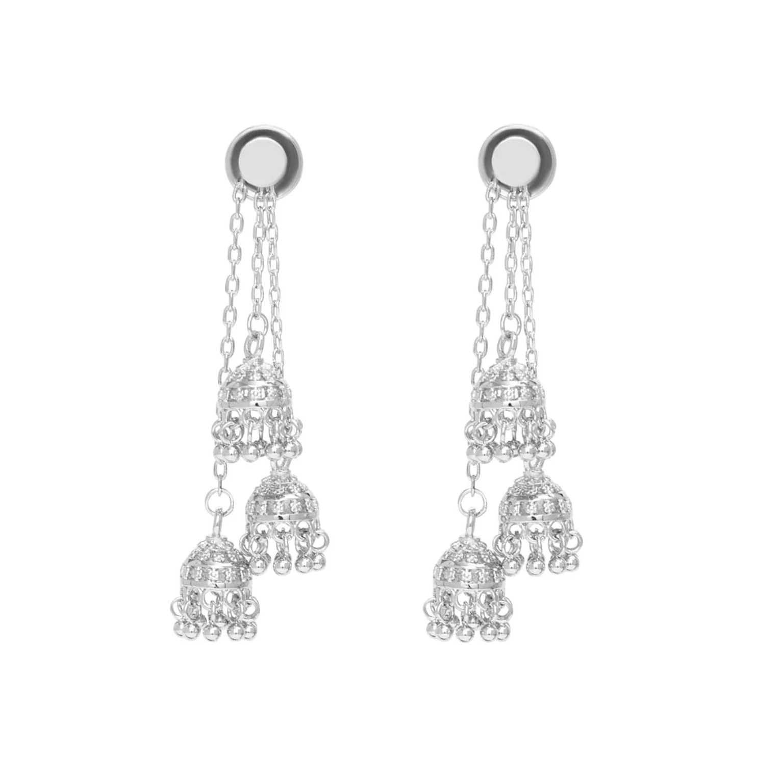 Micro Jhumka Trio Earrings - Image 4