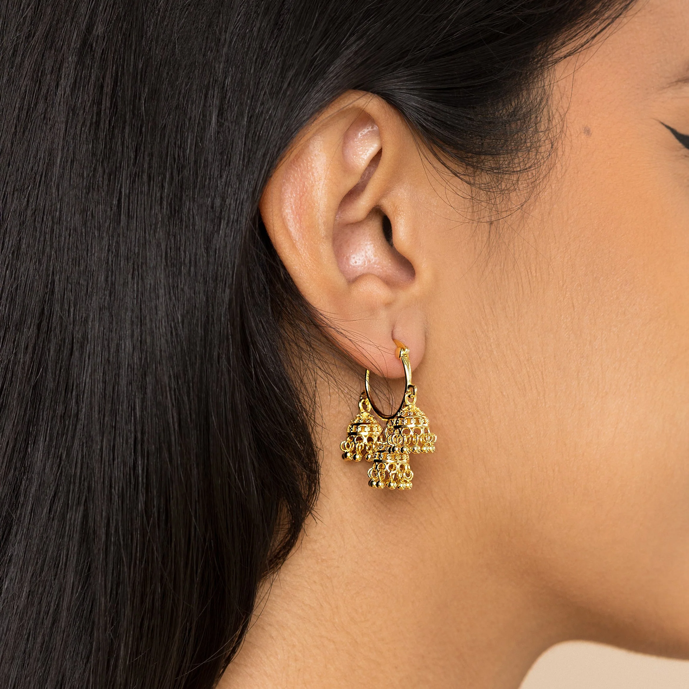 Micro Jhumka Trio Hoops - Image 5
