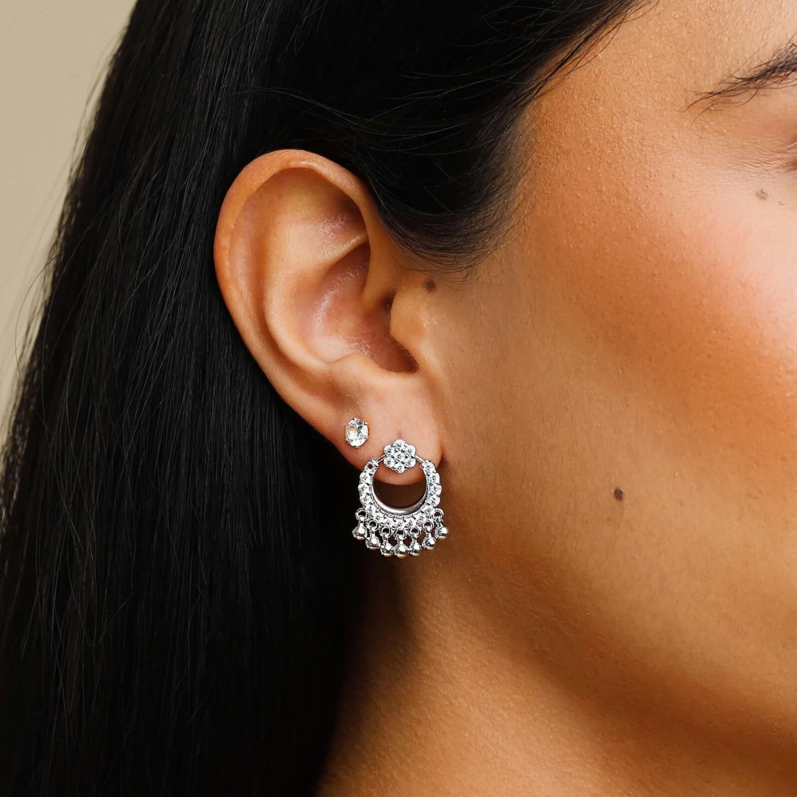 Micro Stone Chandbali Earrings - Image 5