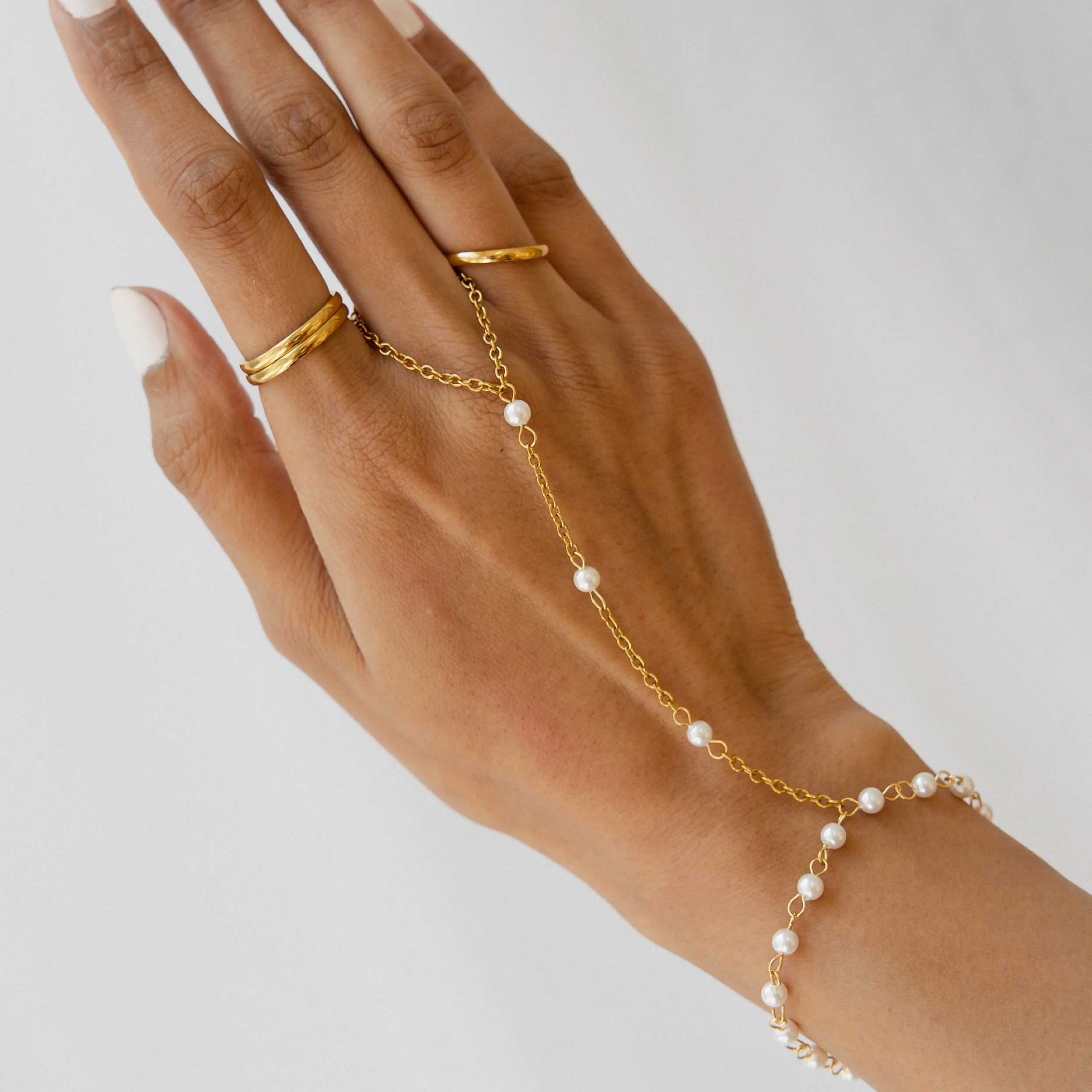 Pearly White Hand Chain - Image 2