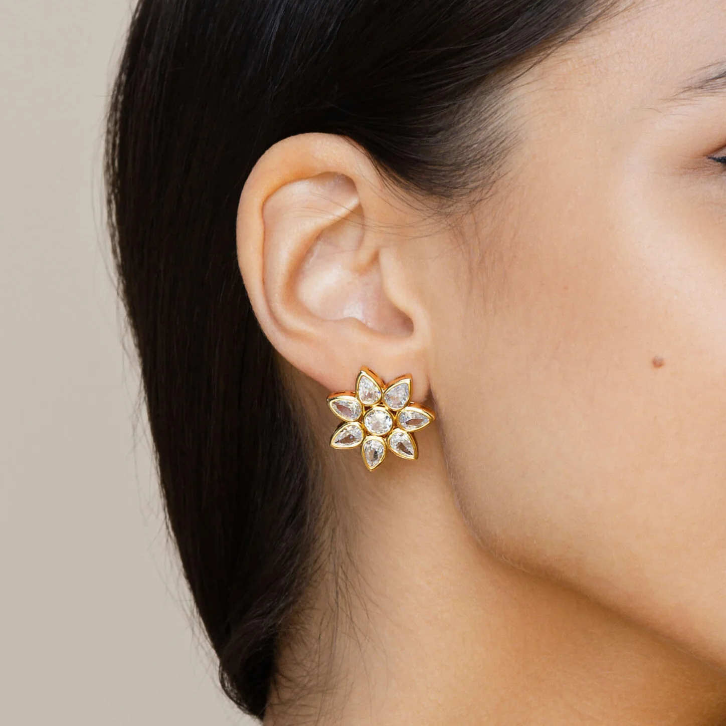 Polki Fleur Earrings - Image 3