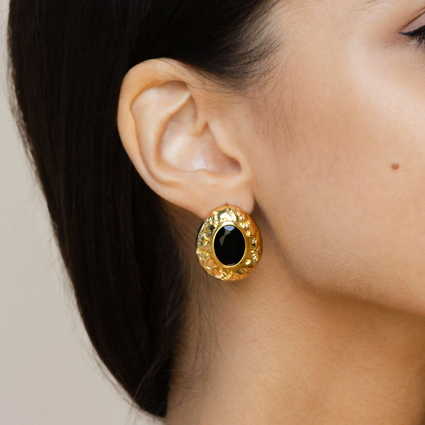 Rani Gem Earring - Onyx - Image 3