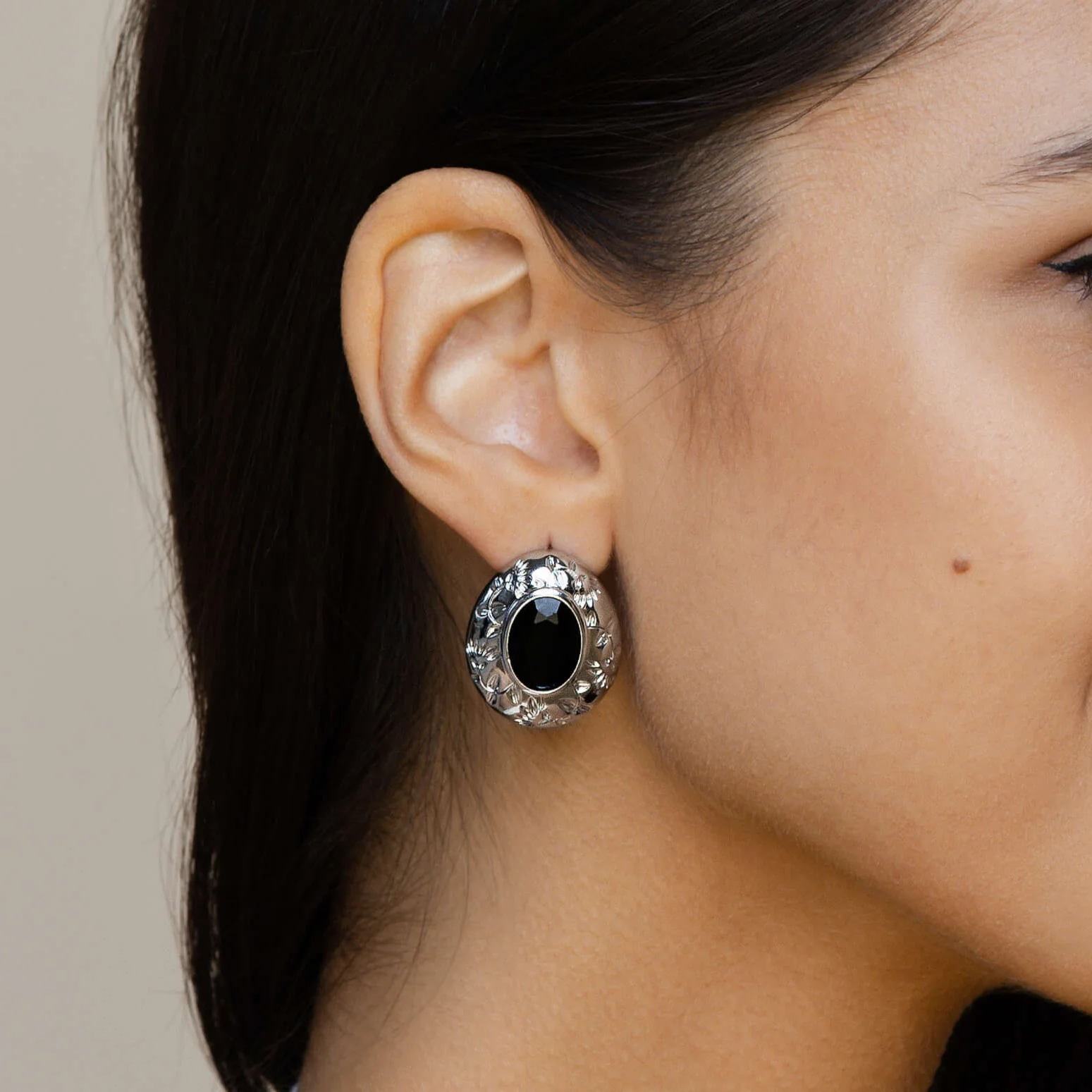 Rani Gem Earring - Onyx - Image 5