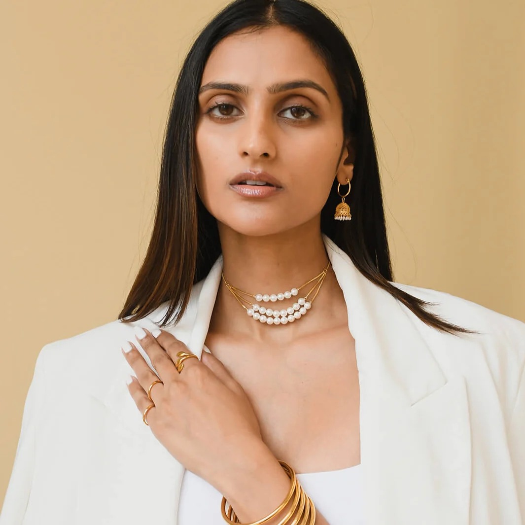 Riya Pearl Choker Necklace - Image 3