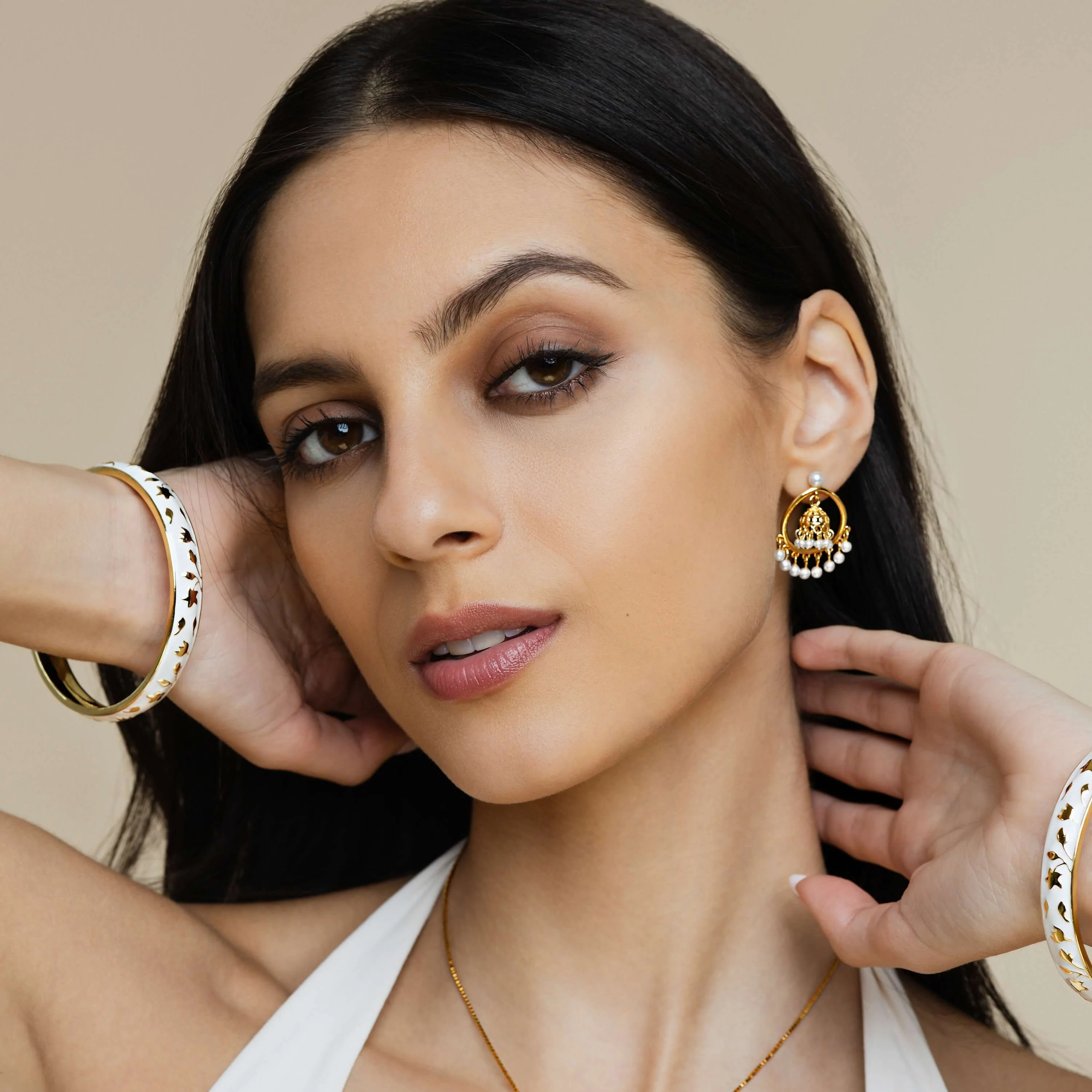 Roshni Micro Pearl Jhumka Earrings - Image 6
