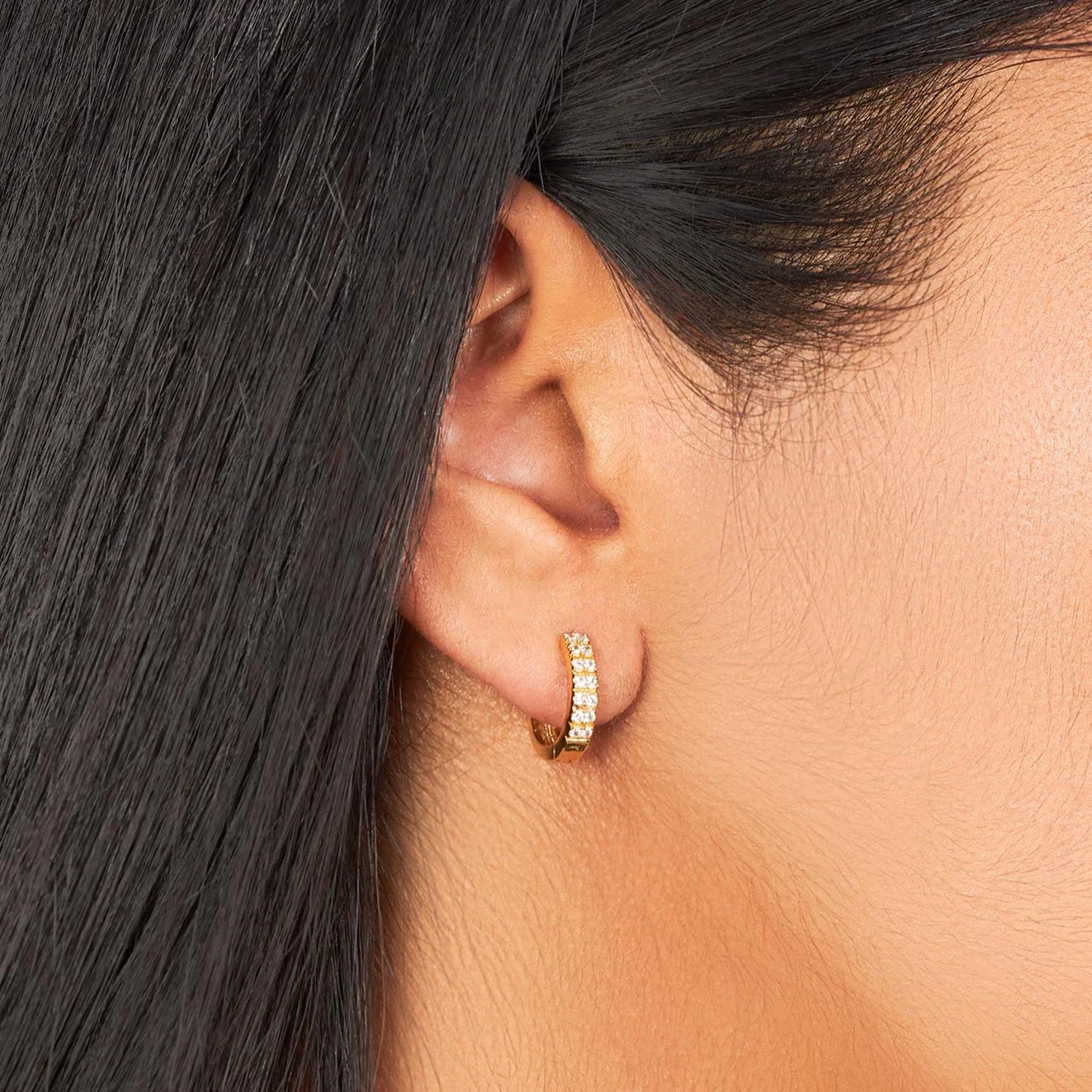 Saffron Baby Hoop Earrings - Image 3